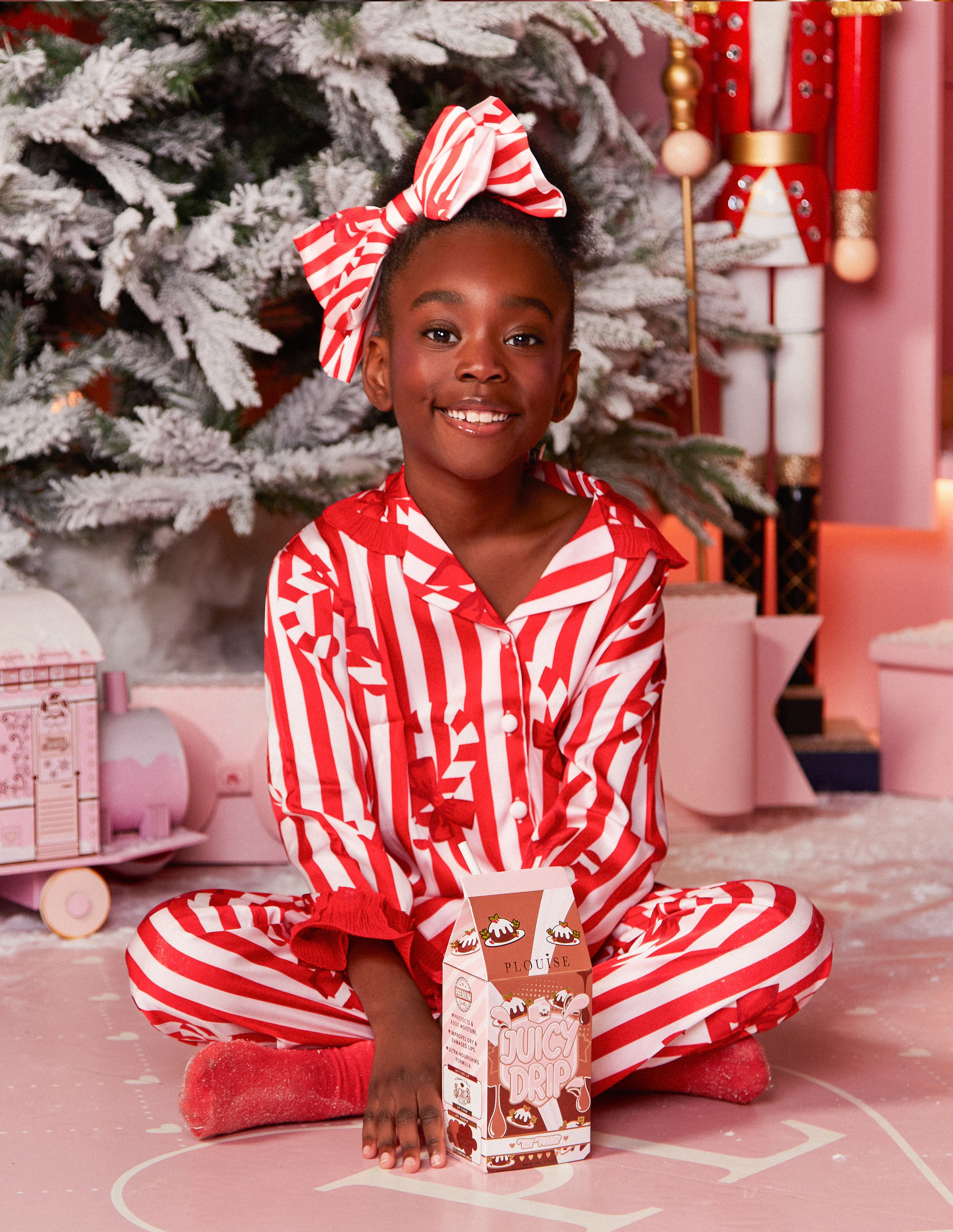 Candy Cane Christmas Hair Bow